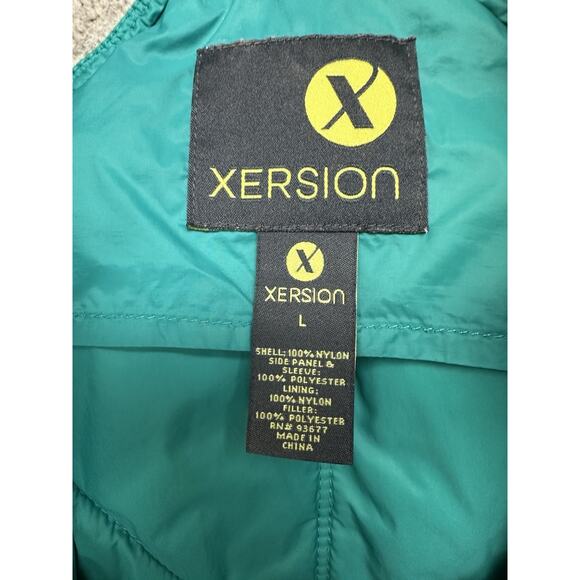 Xersion Women’s S Teal & Gray Full Zip Jacket with Hide Away Hood Quilted - Picture 12 of 12